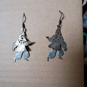 Vintage Articulated 925 Silver Clown Earrings